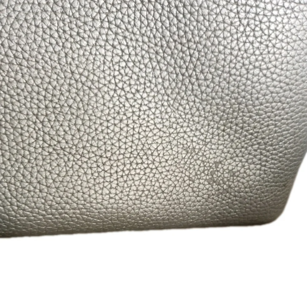 Tory Burch Silver Metallic Pebbled Leather Perry Large Tote Bag